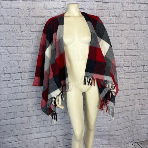 NWT 2010s Irish Lambswool Tartan Cape Scarf Woollen Market Ireland Small - Large - Picture 5 of 16